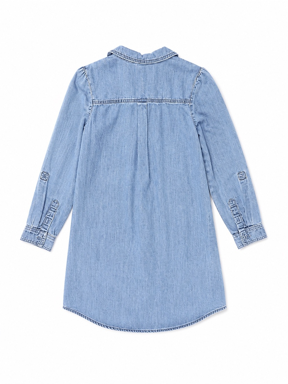 F&F Women’s Size 2 Denim Shirt Dress Chambray Button Down Casual Chic Western - Picture 3 of 7